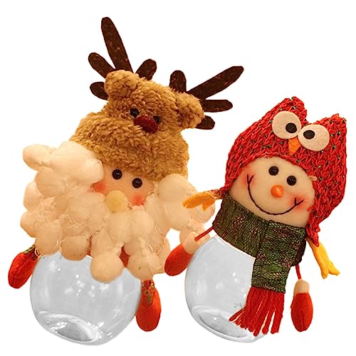 STOBAZA Adorable Christmas Snowman Candy Box Portable Storage Box Snowman and Santa Theme