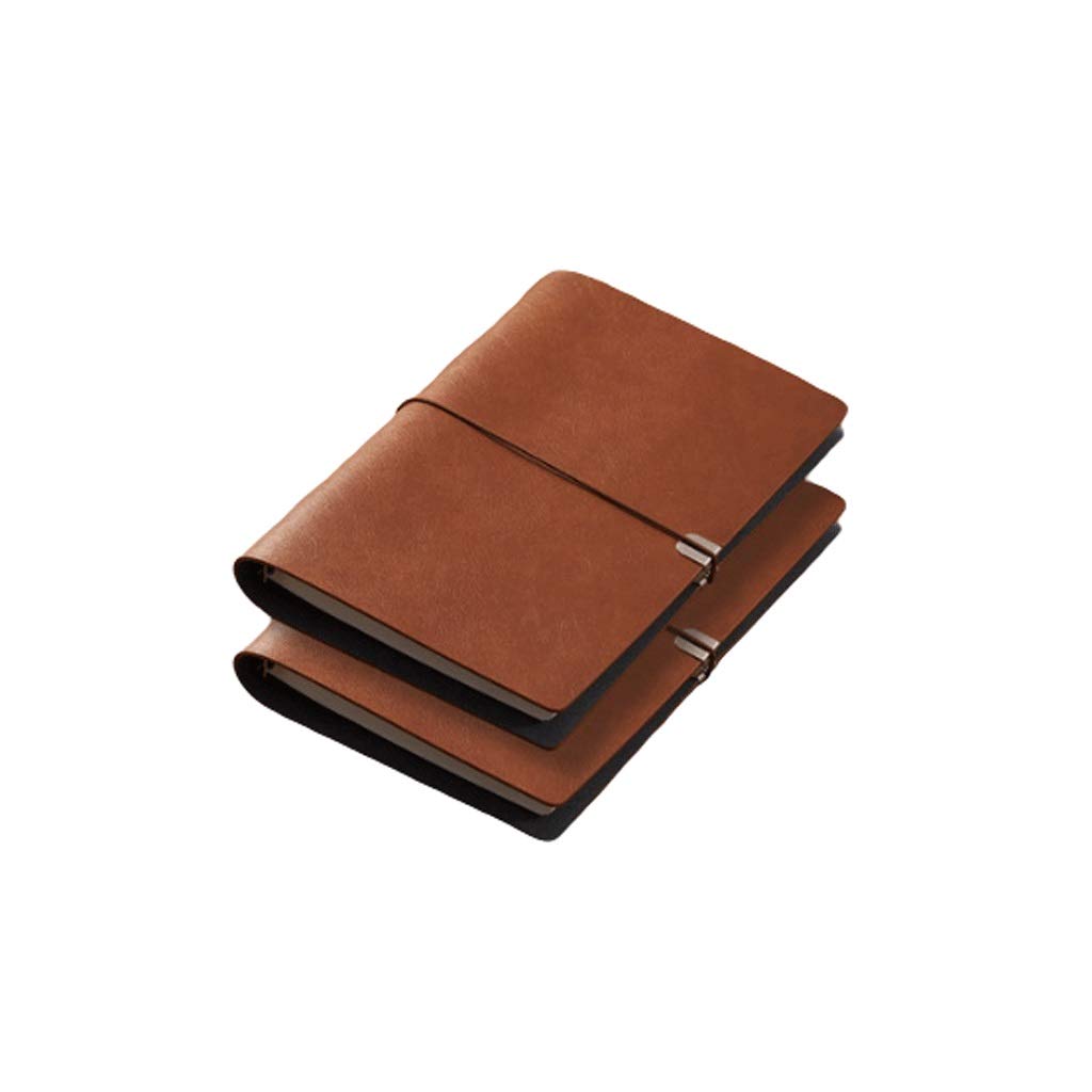 Cuadernos de diario Vendaje de hojas sueltas portátil, Enc Notebook/Revistas, premium grueso papel del diario, por la oficina de negocios Escuela 5.8"x 8.3" papel grueso premium (Color : 2 Brown)