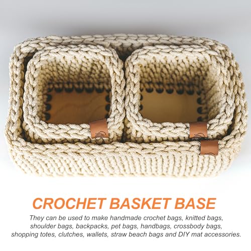Base ronde en bois pour fabriquer un sac au crochet rigide stable - 5