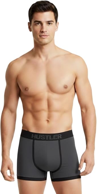 Men's Seamless Super Stretch Soft Hustler Boxer Shorts Underpants with Breathable Elastic Waistband, Comfort Fit Trunks Underwear for Everyday Wear