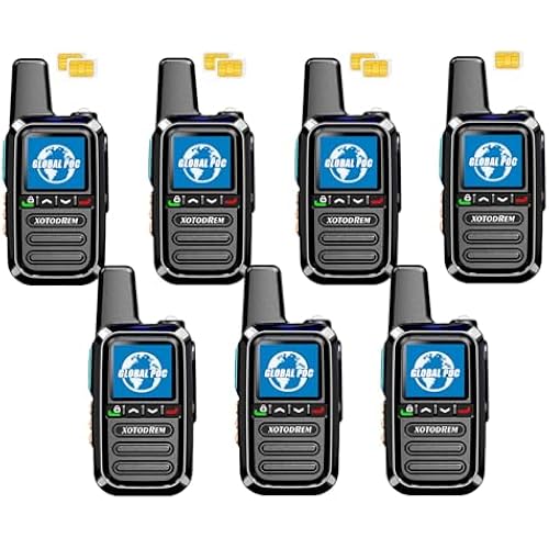 Global Lifetime Free Rapid Walkie Talkies Unlimited Range 4G LTE PoC(Push-to-Talk Over Cellular) Radios Nationwide PTT Cellular Radios Long Distance for Family, Logistics, Company 7pcs with sim Card
