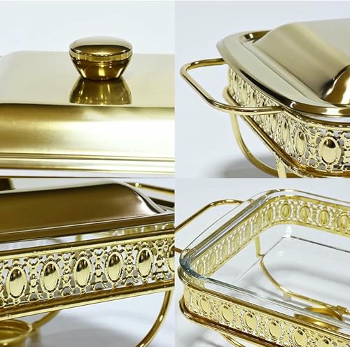 Chauffe-plats rond pour restauration de buffet avec support et couvercle transparent