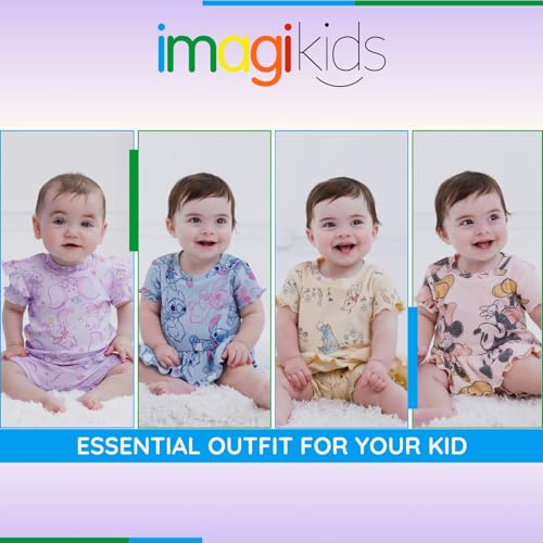 Image of Disney Girls' 2-Piece T-Shirt and Shorts Set for Baby & Kids | 2-Piece Coordinated Set, Comfortable Ribbed Knit, Easy Pull-On Elastic Waist, Soft Cotton Blend Fabric