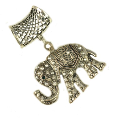 Antique Silver Rhinestone Scarves Accessory Jewelry Set-india Elephant with Stones,pt-628