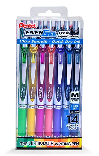 Pentel EnerGel RTX Bolígrafo de Gel Líquido 0.7mm 14 Colores miniatura 1