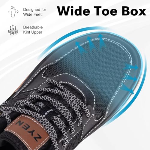 Image of ZYEN Mens Barefoot Shoes Wide Toe Box Trail Running Sneakers Zero Drop Non-Slip Extra Wide Width Walking Shoes Minimalist Wrestling Sneakers Gym Trainer