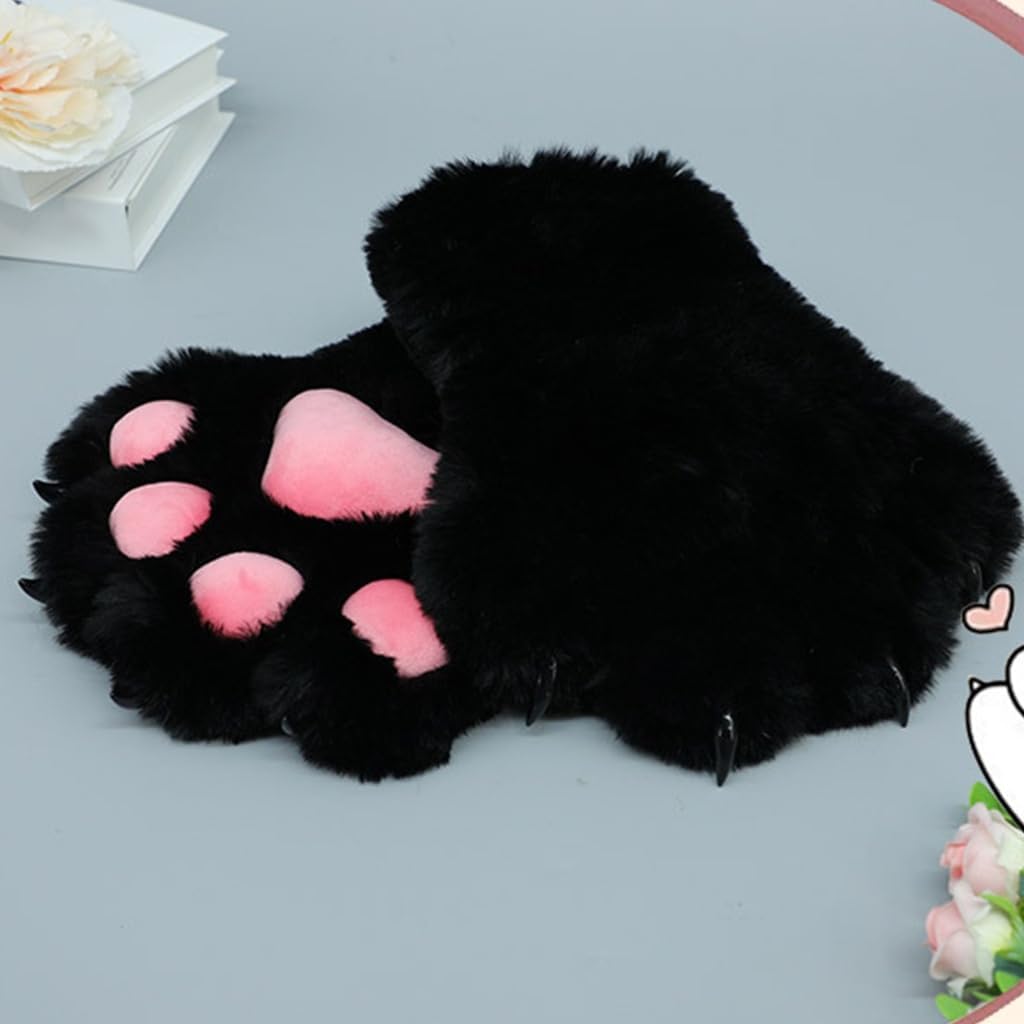 Cats Paw Glove Toe for Girls Halloween Cosplay Props Paw Fursuit Large Paw Glove for Masquerades