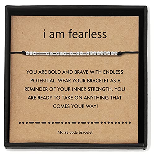 Morse Code Bracelet Funny Gift for Women Men with Meaning Card Gift Card for Best Friend Couple Sisters Family