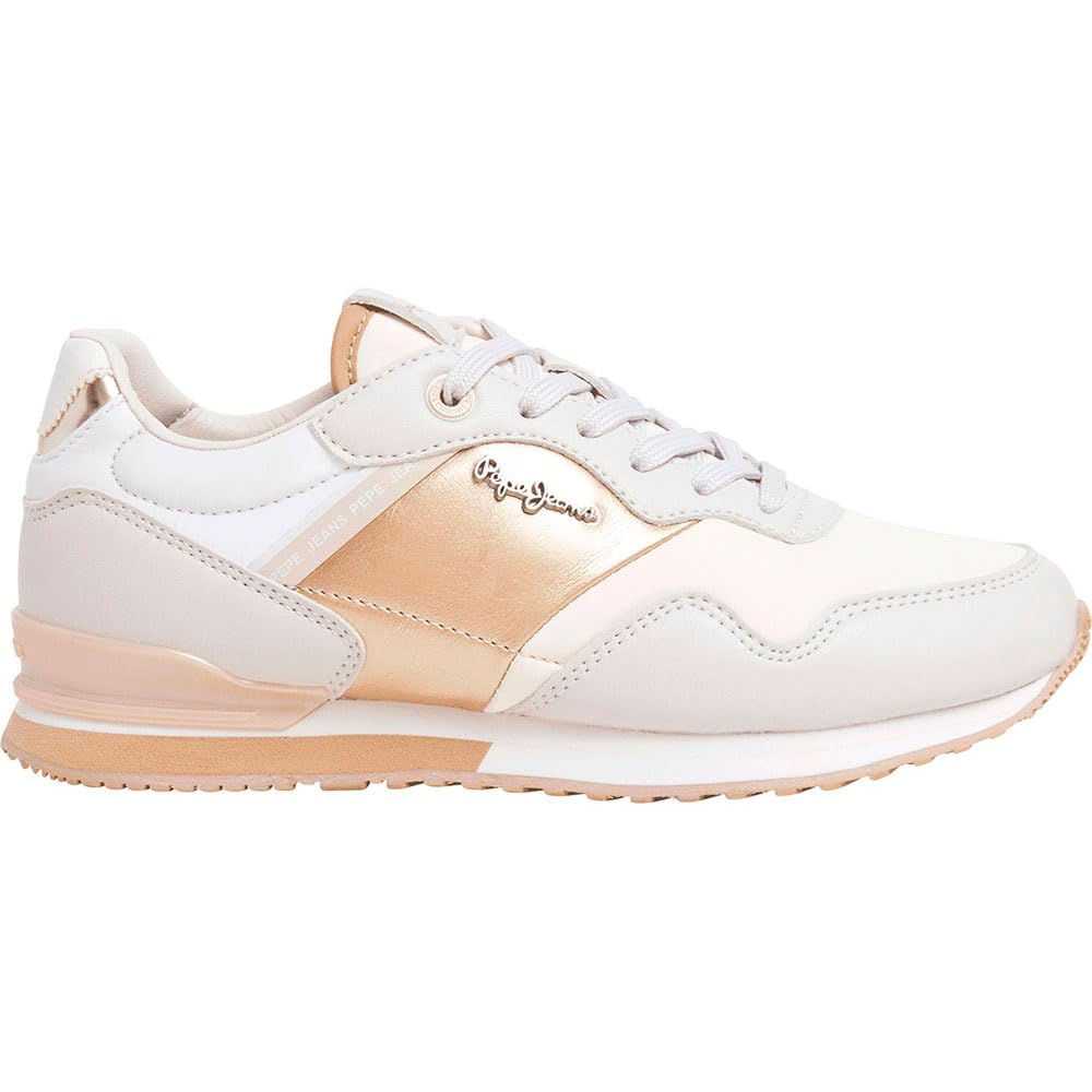 Pepe Jeans Women's London Shine W Sneak, Brown Sand Beige, 4 UK