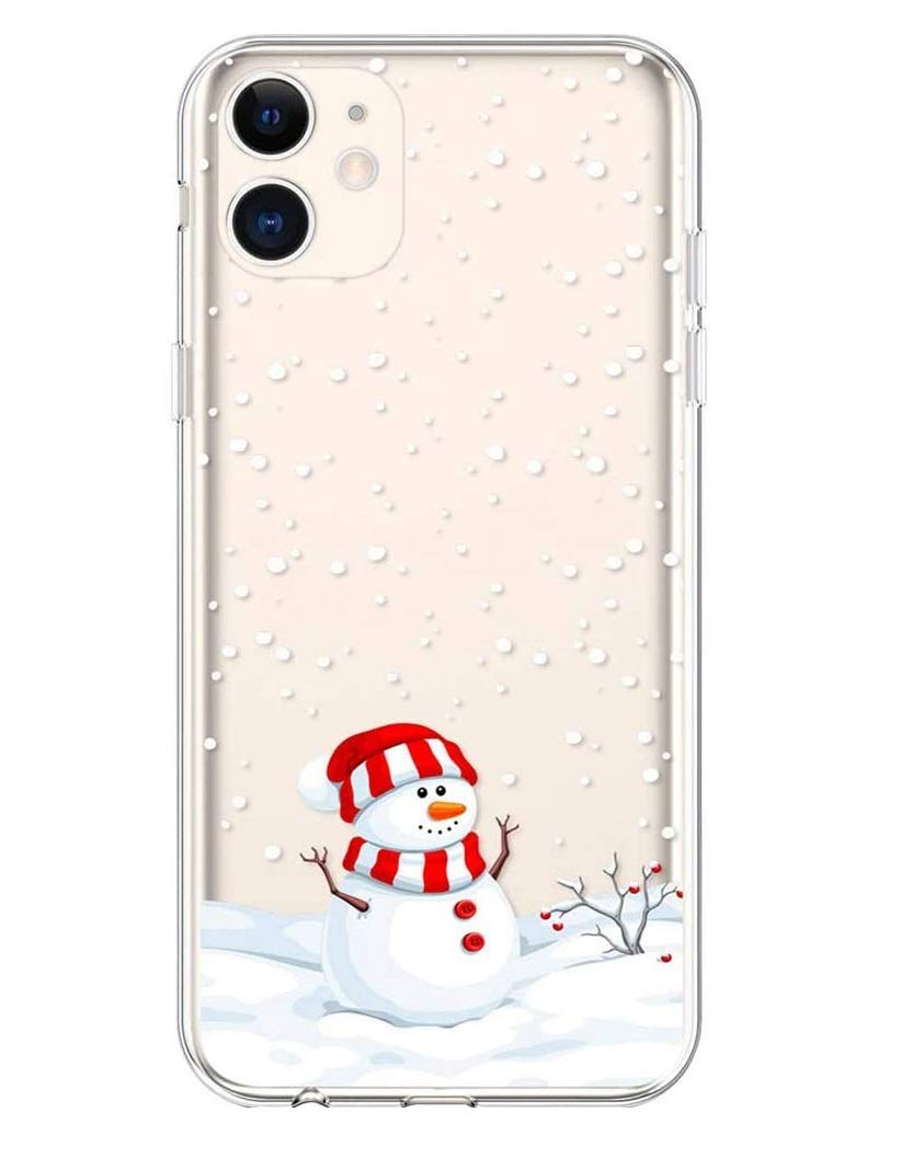 LCHULLE Natale Cover Compatibile con iPhone 16(6.1 Pollici) Custodia Natale Trasparente Cover Silicone Christmas Case TPU Bumper Chiaro Custodia Protettiva per iPhone 16 (Trasparente