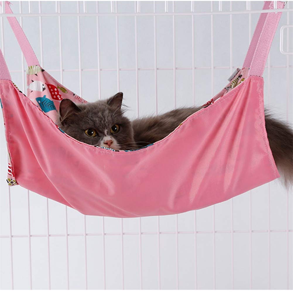 huihuijia Katzen HäNgematte Katzenschaukel KatzenhäNgematte Wand HäNgematte Befestigung Kitten ZubehöR for Small Animals Abspielen Schlaf Sich Ausruhen pink Haustier