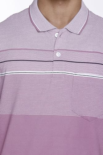 Image of SANE ORIGINALS T-Shirt for Men with Pocket || Textured Striped Polo for Men