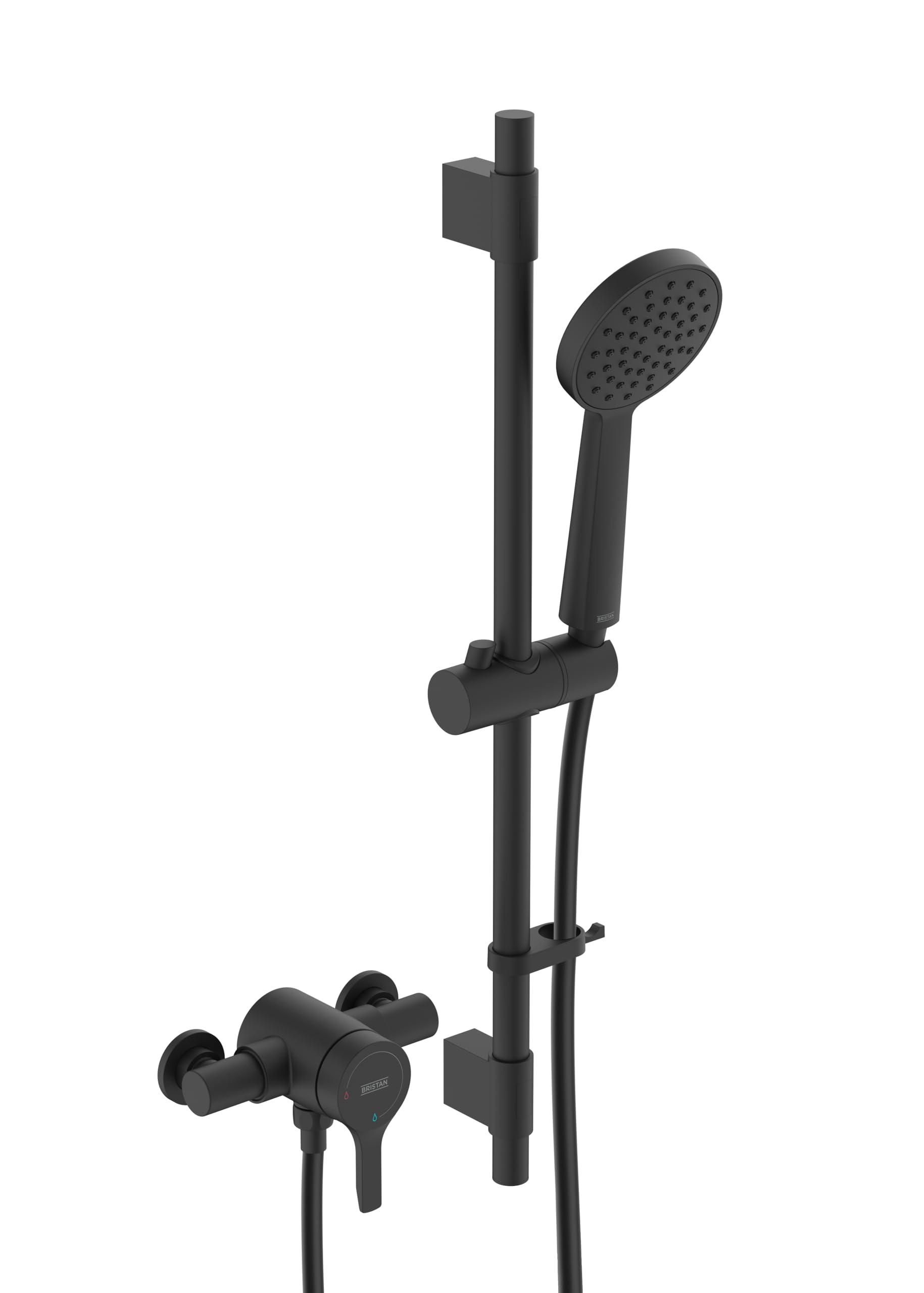 Onza - Válvula de ducha termostática expuesta con kit elevador, color negro