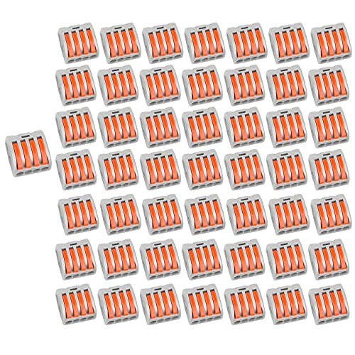 Lever Nut, Wire Connector Compact Wire Connectors Electrical Connectors Blocks Terminal Block Wire Push Cable Connector 50PCS 4P-PCT-214