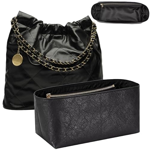 Doxo Bolsa organizadora para bolsa CHANEL 22, bolsa organizadora leve e resistente à água com bolso YKK com zíper, papel duplo e forro de nylon para uma organização de proteção ideal (médio)