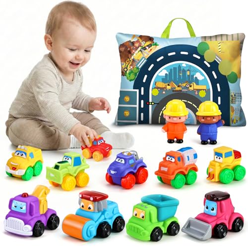 Image of ALASOU 12 PCS Soft Rubber Car Toys for 1 Year Old Boy with Playmat/Storage Bag|Baby Toys 1 Year Old Boy Gifts for Toddler Toys 1-2|1st Birthday Gift for Infant 12 18 Months