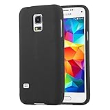 Cadorabo Hülle für Samsung Galaxy S5 Mini / S5 Mini DUOS in Frost SCHWARZ - Handyhülle aus flexiblem TPU Silikon - Silikonhülle Schutzhülle Ultra Slim Soft Back Cover Case Bumper