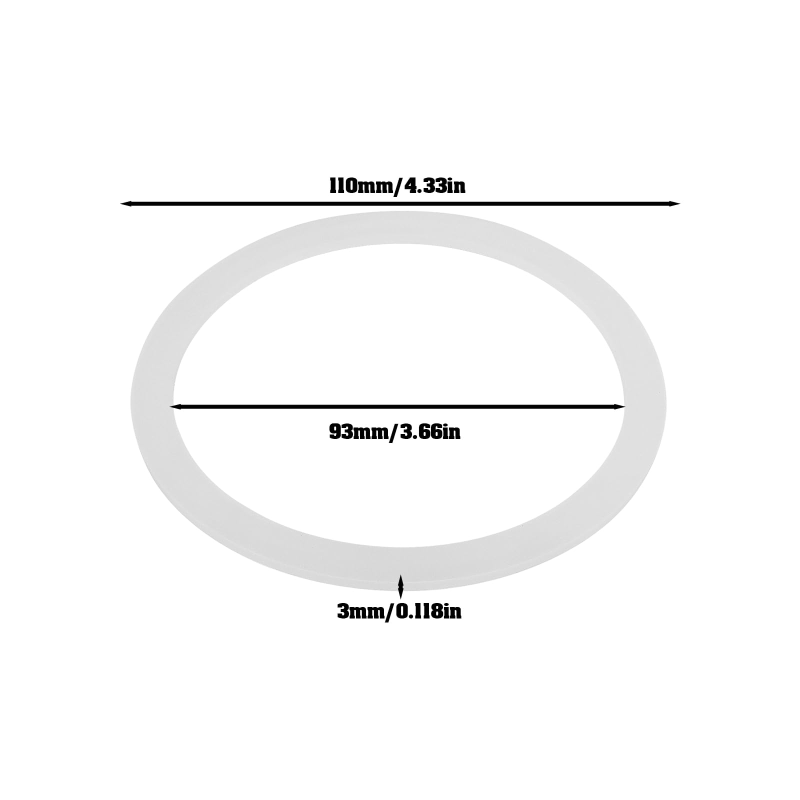 Lot De 2 Joints Caoutchouc Pour Lampes Coughtrie FS10 Et SG6 - Noir, 95x80x3 Mm