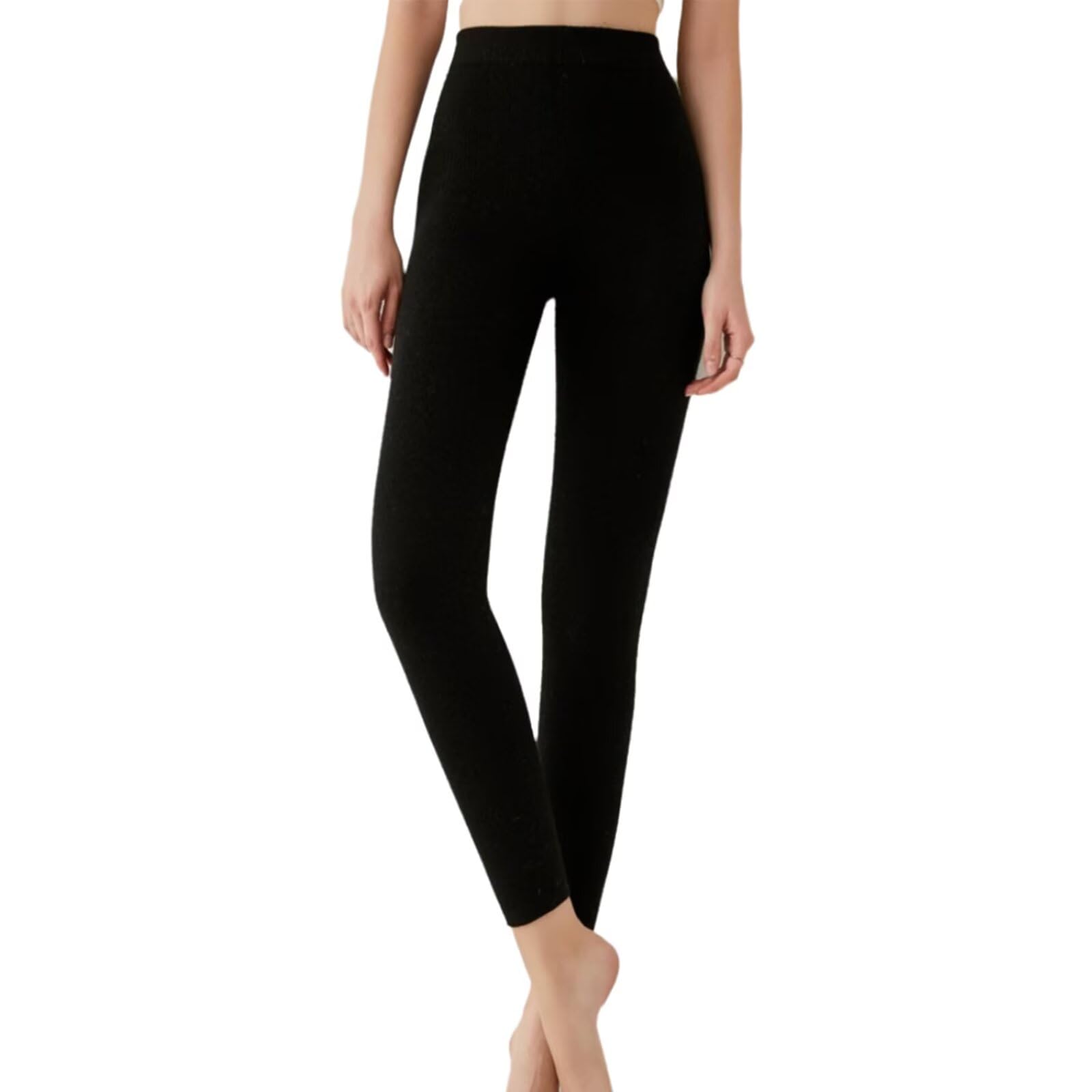 HNVAVQ Leggings 100% Cachemire pour Femme, sous-vêtements Thermiques Taille Haute, Doux et Chauds, Collants Thermiques