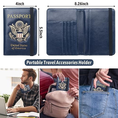 Coowayze Passport Holder Wallet for Travel Men Women RFID US Passport Cover Case, Waterproof Leather Passport Book Protector with Vaccine Card Slot Travel Document Organizer3