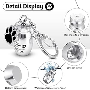 Tudomro-Cylinder-Cremation-Dog-Ashes-Keepsake-Urn-Keychain-Stainless-Steel-Pet-Puppy-Dog-Paw-Charm-with-Storage-Bag - Cucciolini Doodles   Tudomro-Cylinder-Cremation-Dog-Ashes-Keepsake-Urn-Keychain-Stainless-Steel-Pet-Puppy-Dog-Paw-Charm-with-Storage-Bag