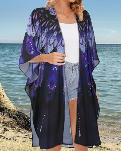 Image of Women's Kimono Beach Cover up for Summer Bathing Suits Cardigans Casual Loose Swimwear 2026