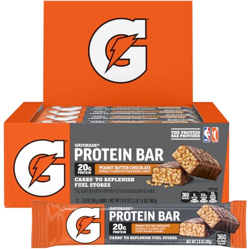 Gatorade Whey Protein Recover Bars Peanut Butter Chocolate 2.8 ounce bars (Pack of 12)