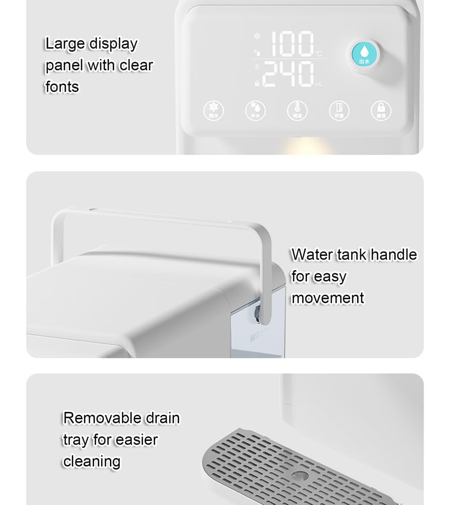 Natychmiastowy dozownik z filtrem gorącej wody System filtrów wody na blacie do szybkiego podgrzewania, regulowane 8 temperatur i 12 wyjść objętości wody,