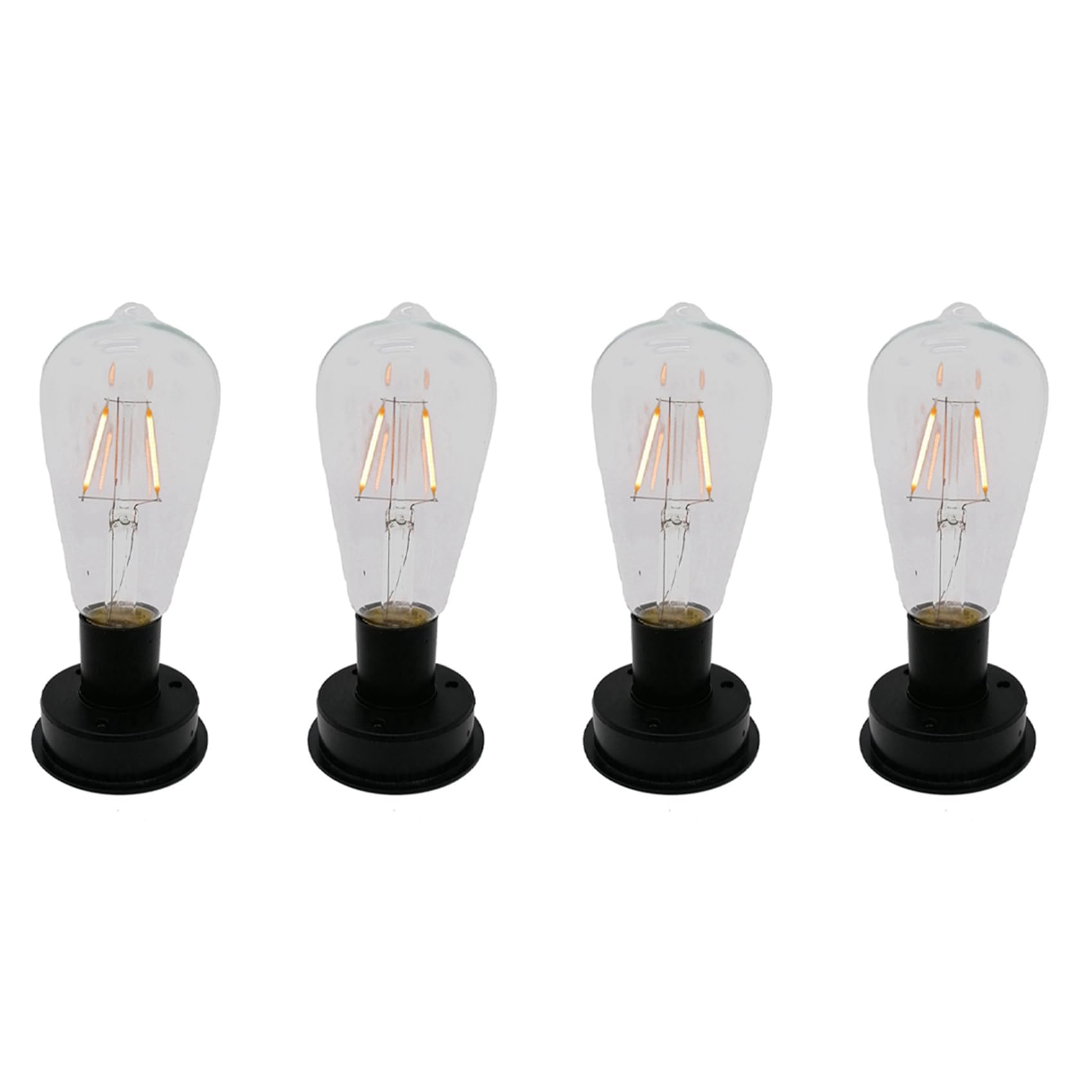 Hndhbfgrt 4Pc Solar LED Filament Bulb Lamp 2800K Automatic Light Sensors Fence Night Lights for Garden Lamp(8.5cm)