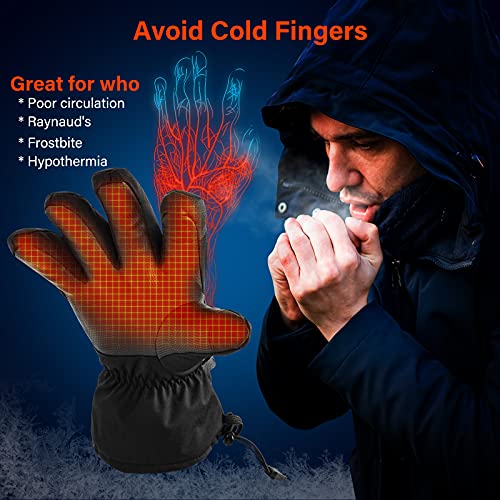 CoMokin Gants Chauffants, Gants d'hiver Chauds pour Homme Et Femme, 7,4 V 3200 Mah Lavable Gants Chauds d'hiver à écran Tactile, Batterie Rechargeable, Fonctionne de 3 À 5,5 Heures - Image 6