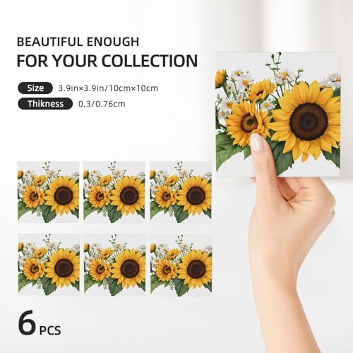 Dessous de verre céramique premium carrés avec liège naturel - 4
