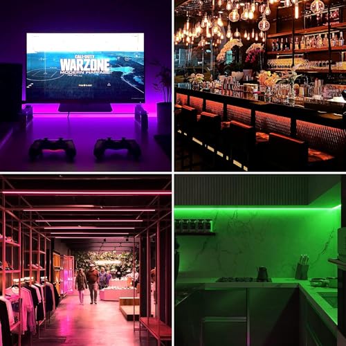 Taśma świetlna LED RGB, 3 m, wielokolorowa, z aplikacją Bluetooth i ustawieniem timera, do domu, sypialni, telewizora, kuchni