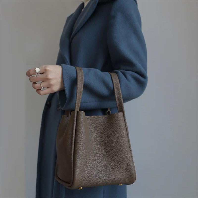 Women's Classic Design Luxury Leather Bag Soft Handbag Fashion Multi functional Bucket Bag Elegant Handbag2