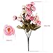 Soledi 10 6 Branch 18 Heads Artificial Spring Silk Flowers Camellia Magnolia Floral Wedding Peony Arrangement Bouquet Hydrangea D¨¦cor -- Mixed Pink