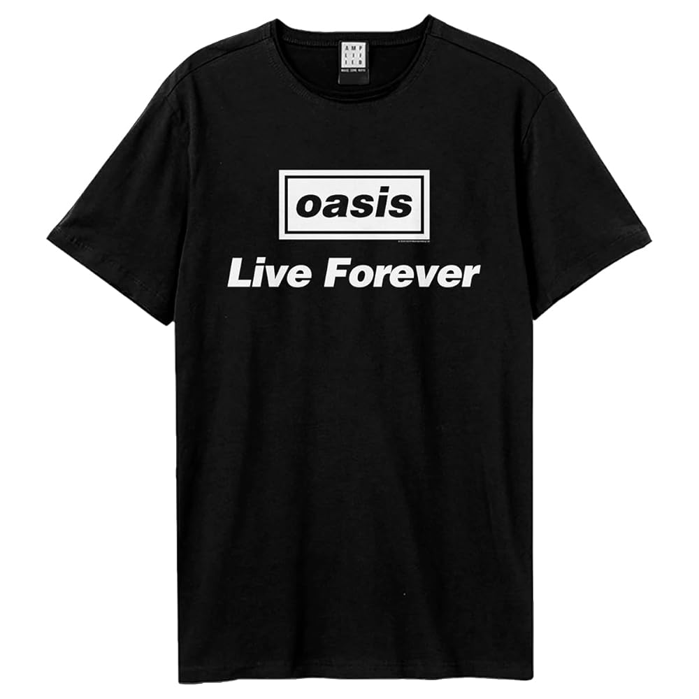 Oasis 30 Live Forever シャツ Amplified Unisex Adult Live Forever Oasis T-Shirt (S