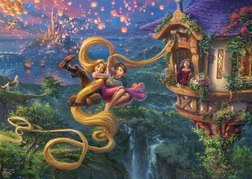 Schmidt Spiele 58034 Thomas Kinkade, Disney, Tangled up in Love, Puzzle 1000 Pièces