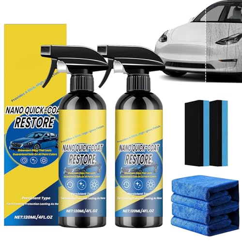 2Pcs Car Coating Spray 3 in 1 Advanced Car Quick Effect Coating AgentSpray Auto Ceramic Spray for Shine and Long-Lasting Protection for Paintwork Protection High-Gloss Finish