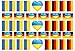 beihaasnatuerlich® Set di 39 adesivi per paese, resistenti alle intemperie, bandiera della Germania a forma di cuore, per Ucraina, per auto, moto, bicicletta, bandiera Ucraina (Ucraina 1)