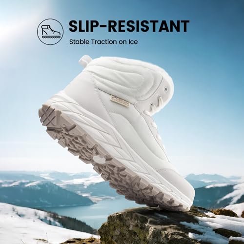 CC-Los Women's Waterproof Outdoor Winter Snow Boots | Faux Rabbit Fur Lining for Warmth | Lightweight TPR Sole | Size 5.5-104