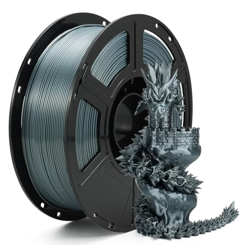 Image of FLASHFORGE Silk+ PLA Filament 1.75mm Gray, Silky Texture 3D Printing Filament, Enhanced Layer Adhesion with Stunning Surface Finish; Chrome-Like Brilliance and Silk-Smooth Perfection