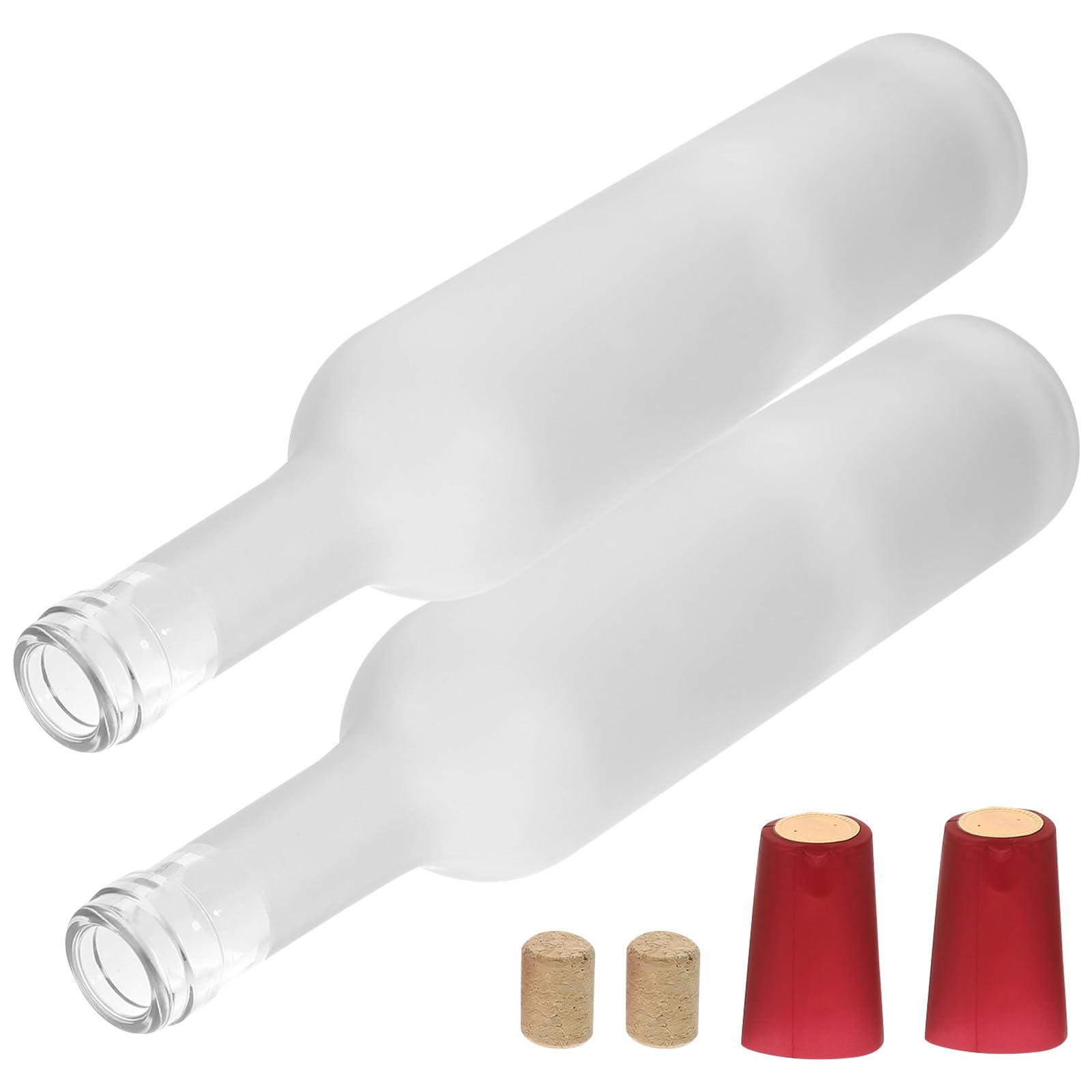 SHINEOFI 2 Botellas de Vidrio Blanco de 500ml para Vino y Licor