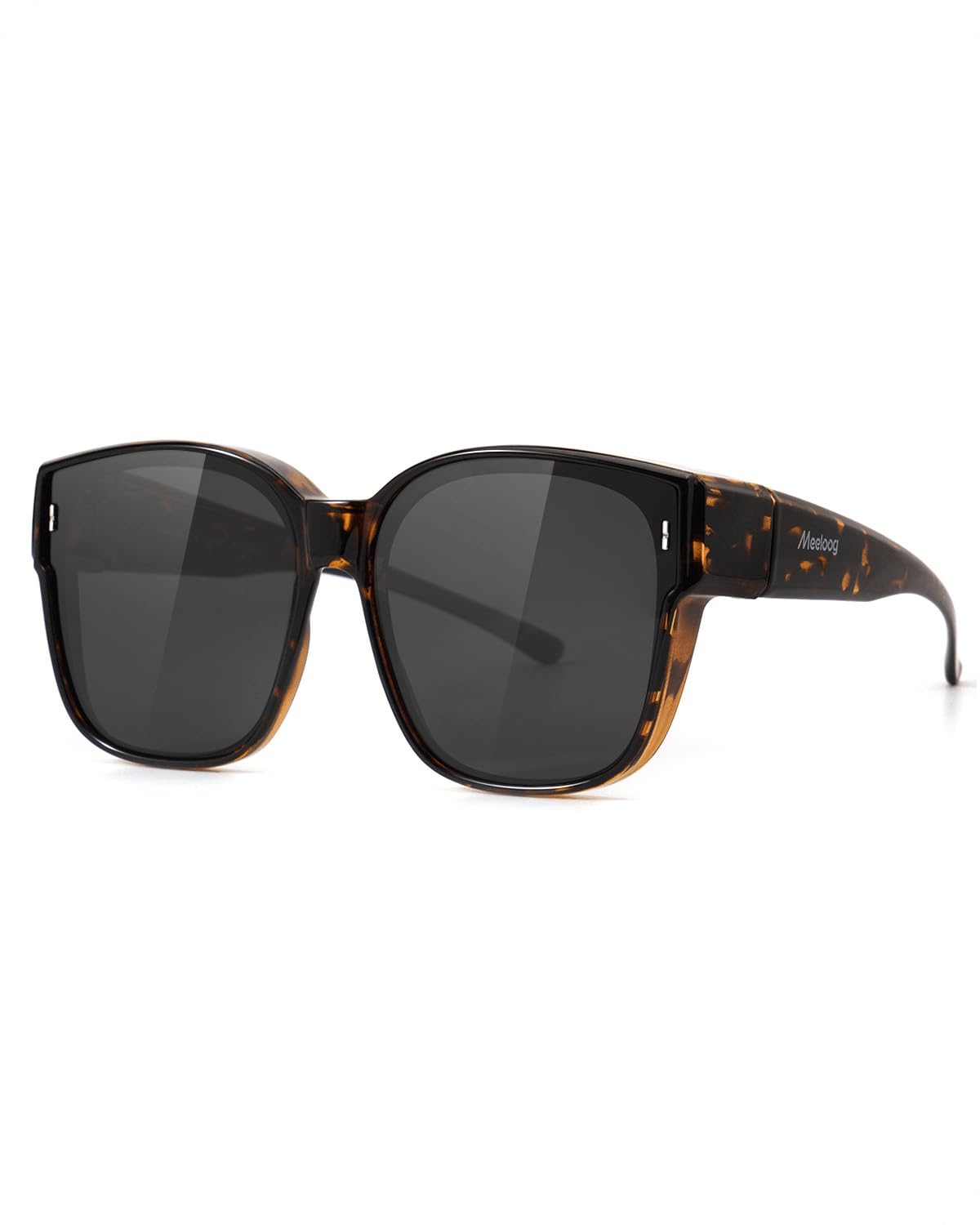 Meeloog Large Polarized Fit Over Glasses Sunglasses For Women Men, Oversized Trendy Square Shades For Driving Riding MST0110