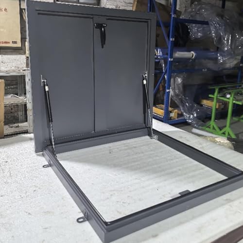Puerta de escape de techo plano, tapa de salida de emergencia con apertura de 80°, ventana impermeable para tragaluz, 90 x 90 cm