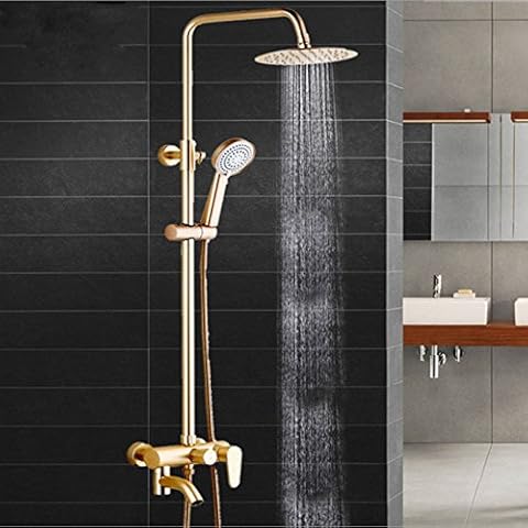 Grifos de Lavabo YSRBath Modernos con Aluminio Espacio Ducha Lluvia Dorada Cover