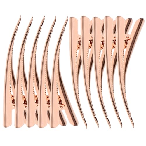 Pinzas pelo de metal rosa dorado para peluquería en casa y peinados diarios sin pliegues