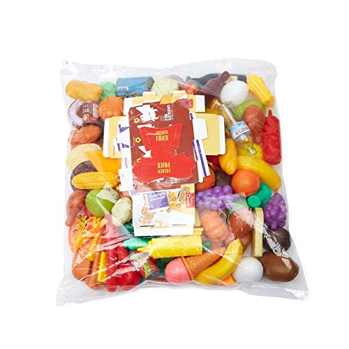 Image of Amazon Basics Pretend Play Food Toy Set for Kids Ages 3 and Up, 150 Pieces, Multicolor