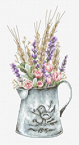 Cross Stitch Kit Luca-S - Bouquet with Lavender B7008