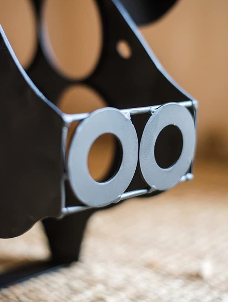 6 Bottle Metal Wine Rack,Pig Wine Bottle Holder Sculpture for Tabletop and Countertop