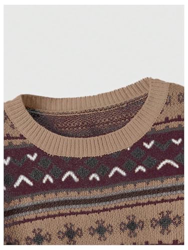 Image of MakeMeChic Women's Striped Sweaters Halloween Vintage Grandpa Sweaters