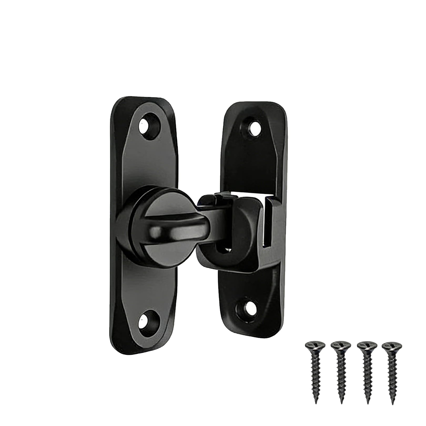 Erchuth Black Door Latch,Aluminum Sliding Doors Latches Lock For Barn Bathroom